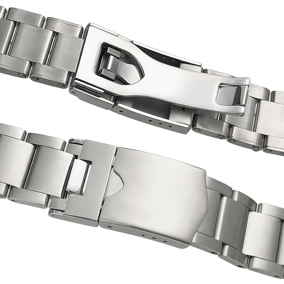 Bracciale Metallo Vintage Acciaio Massiccio 22mm Maglia Curva Fibbia Pieghevole Cinturino Orologio Ricambio per Tudor Black Bay Fifty - Eight - B