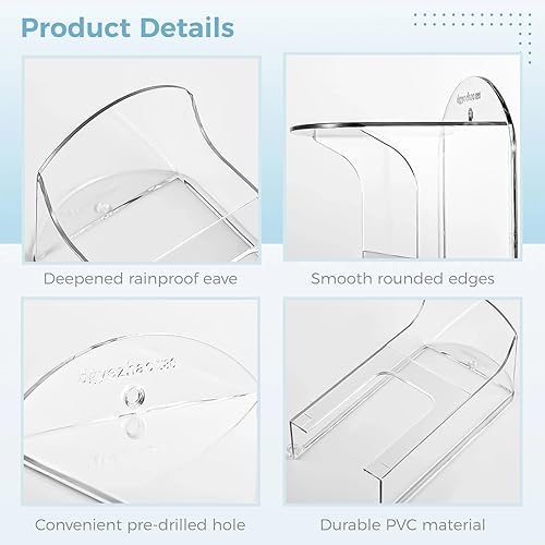 Miniatura 6 de Lnrueg Cubierta transparente para timbre de puerta, protector de timbre a prueba de lluvia, protector de timbre de puerta de plástico, resistente a