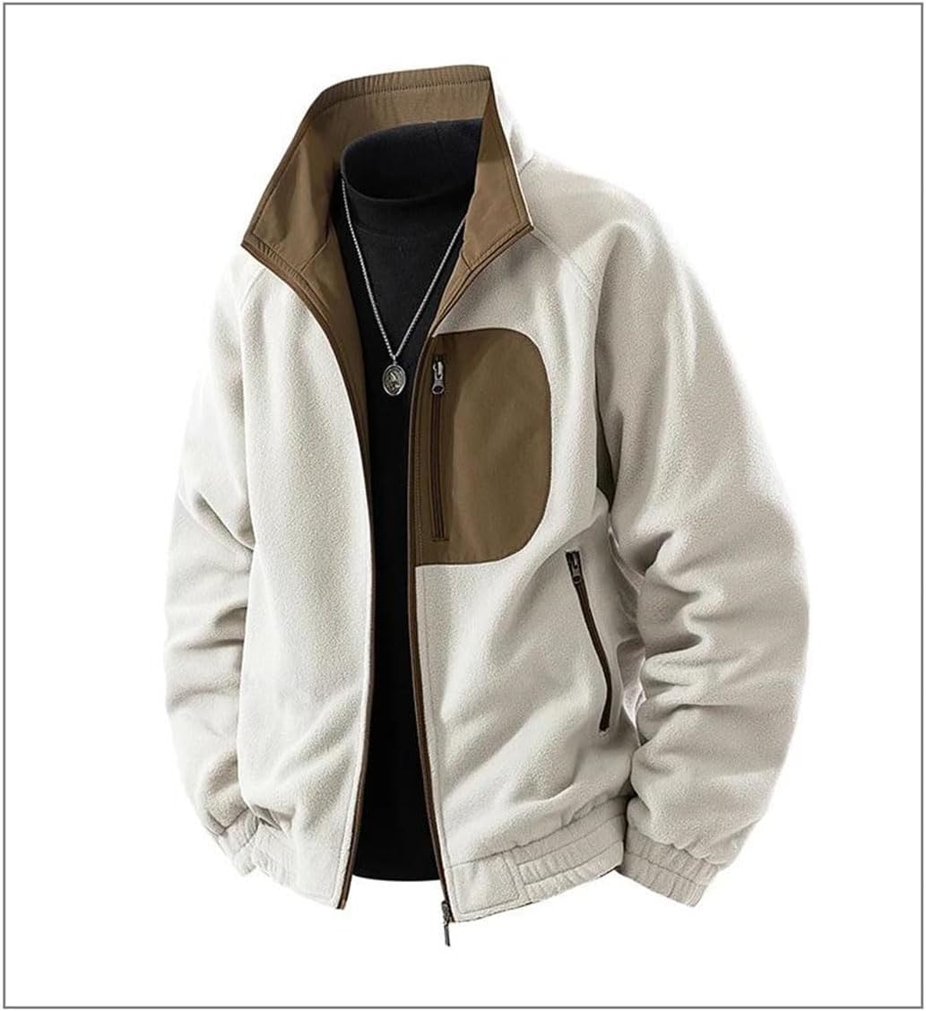 Bollrllr Men's Reversible Outdoor Jacket Loose Fit Coat For Hiking Daily Wear Spring