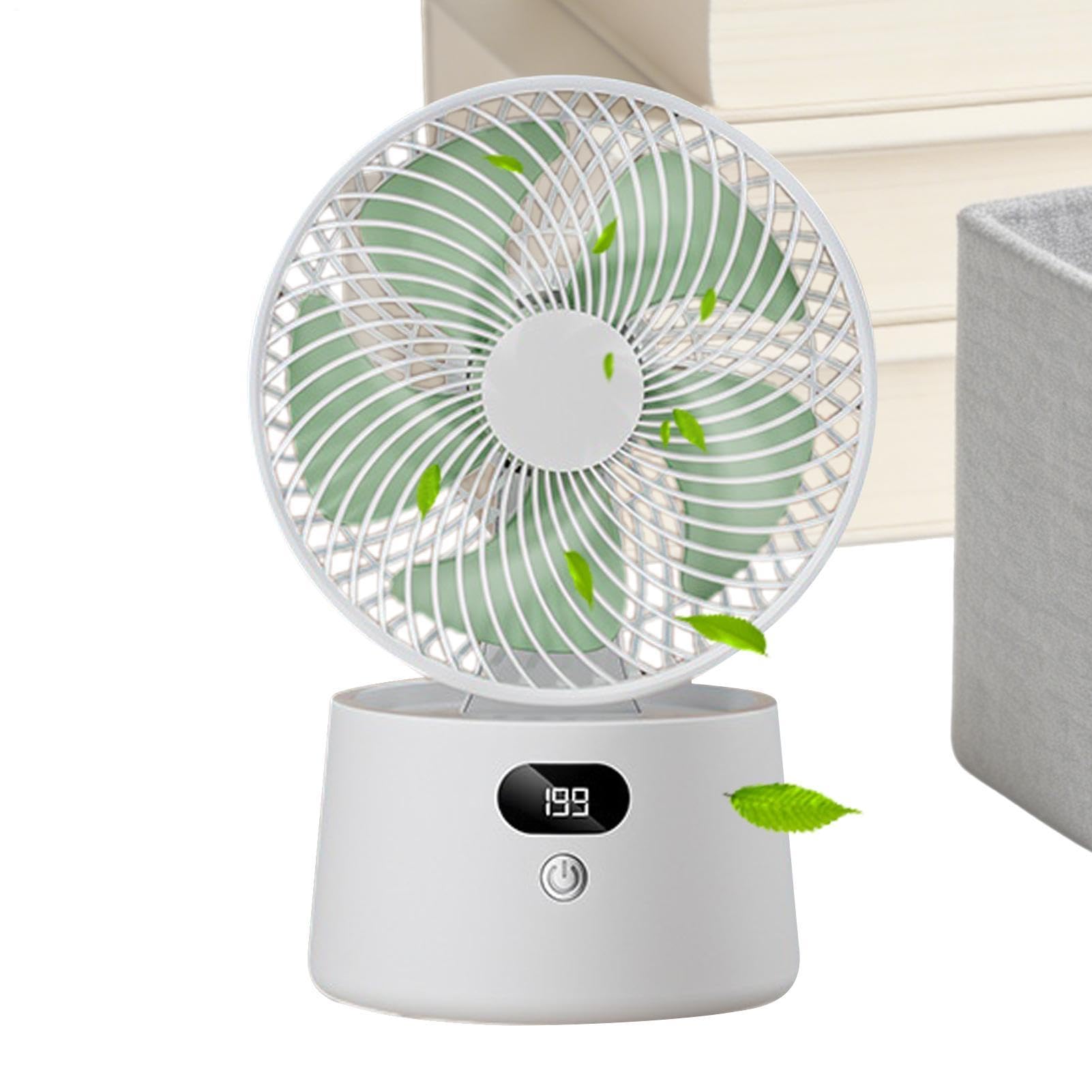 Ventilatore Circolatore d'Aria da Tavolo Display Digitale Silenzioso | Ventilatore Circolatore d'Aria da Comodino Per Uomini, Donne, Adulti, Ufficio, Campeggio, Viaggio in Auto, Soggiorno,