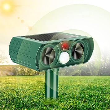 Fox Repellent Ultrasonic Cat Scarers for Gardens Waterproof Cat Deterrents Solar Animal Repeller Outdoor for Farm Yard Camping Dogs Birds Squirrels Rodent Upgraded