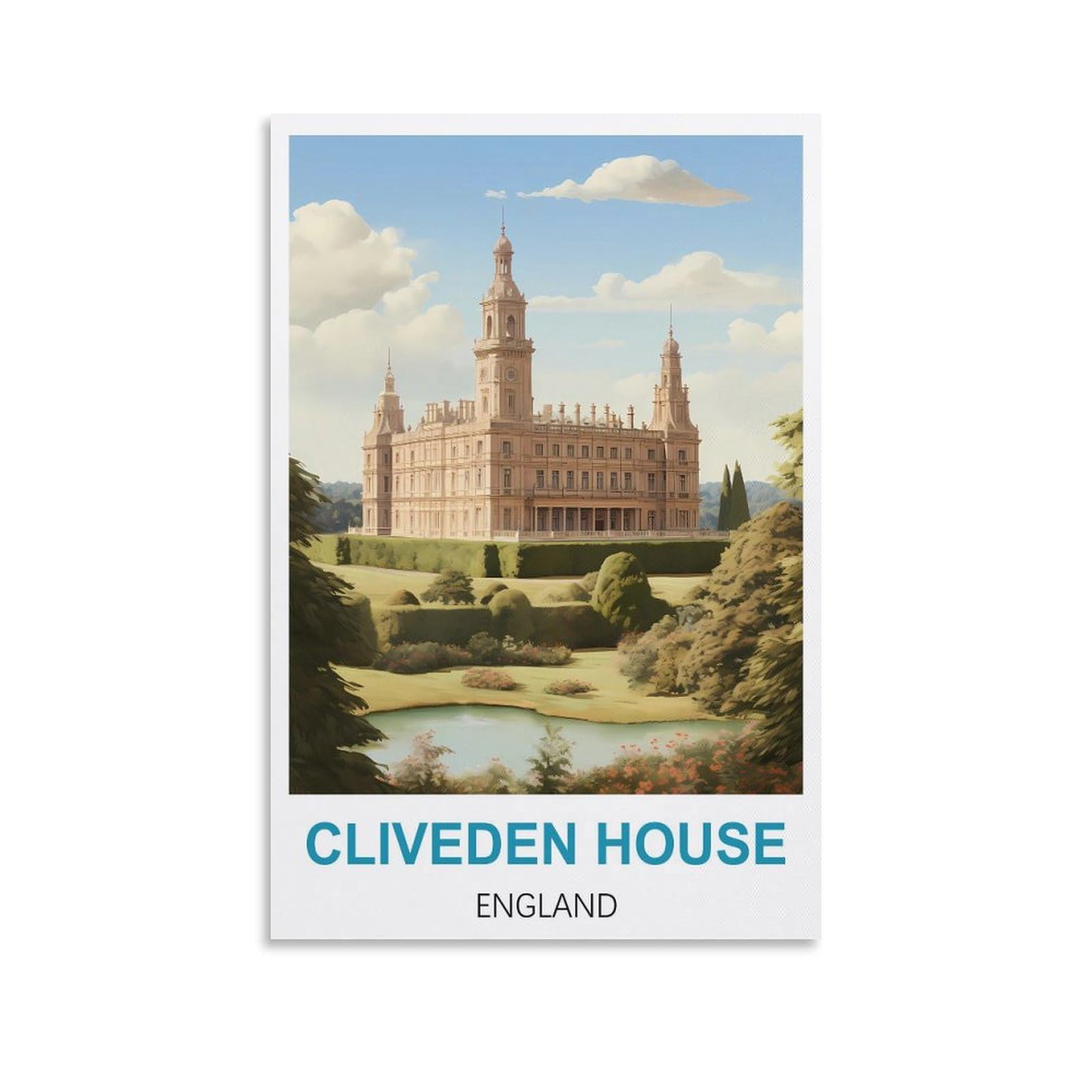 EZMLFA 5D Diamond Art Kits for Beginner,Cliveden House England,Diamond Art House DIY Diamond Art Kits for Home Wall Decor 30x40cm