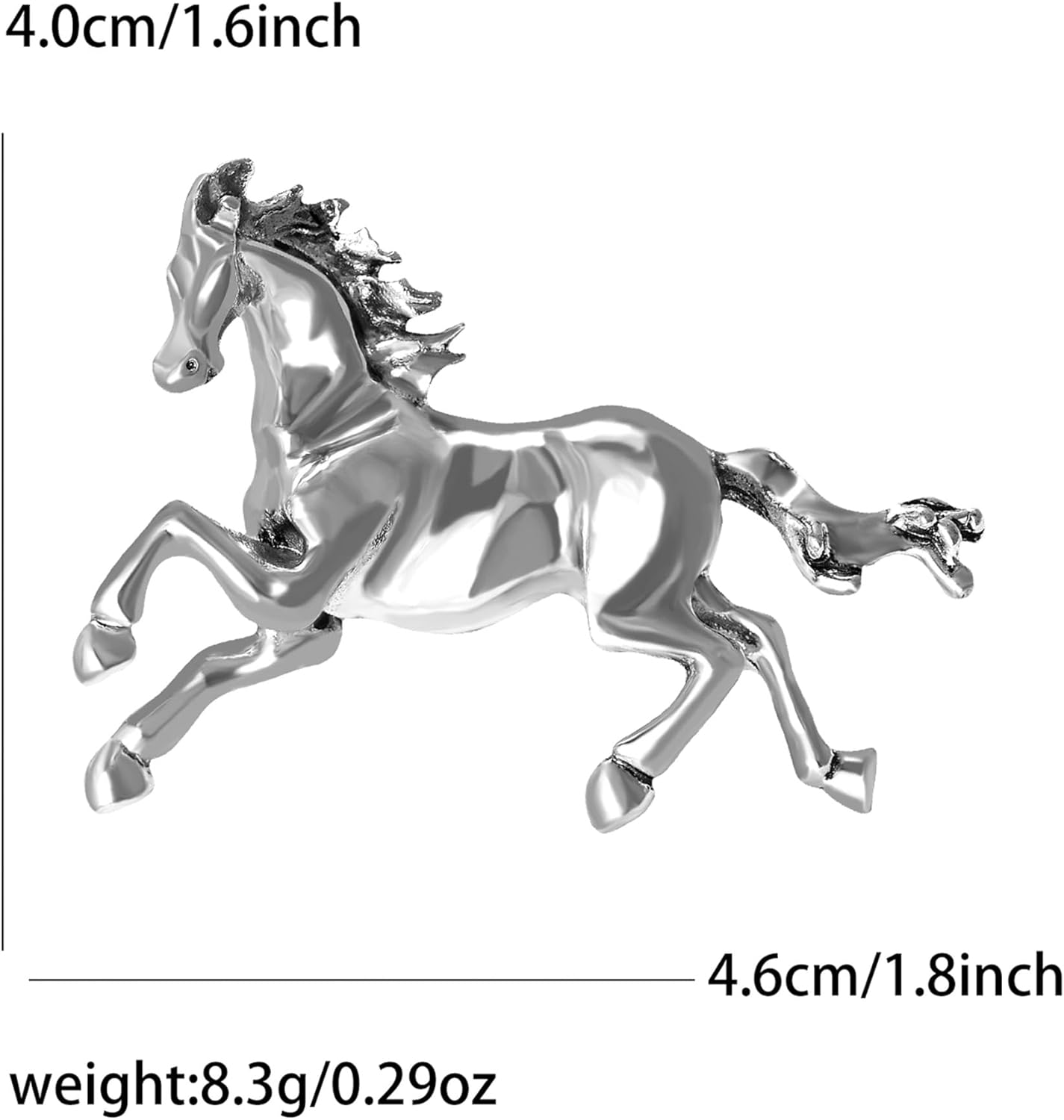 Galloping Horse Statement Brooch For Women For Men Vintage Punk Modern Minimalist Classic Fashion Jewelry Gold Silver Colors - Image 3