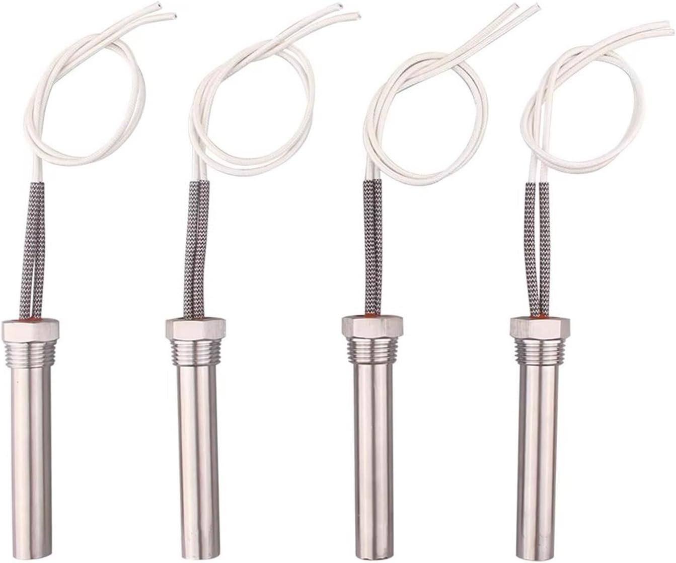Electric Hot Rod Heater,3/4" Thread Cartridge Heater 12v/24v Immersion Heating Element DC Electric Tube 100w 150w 200w 300w SUS304(Only Heater,12V_100W)