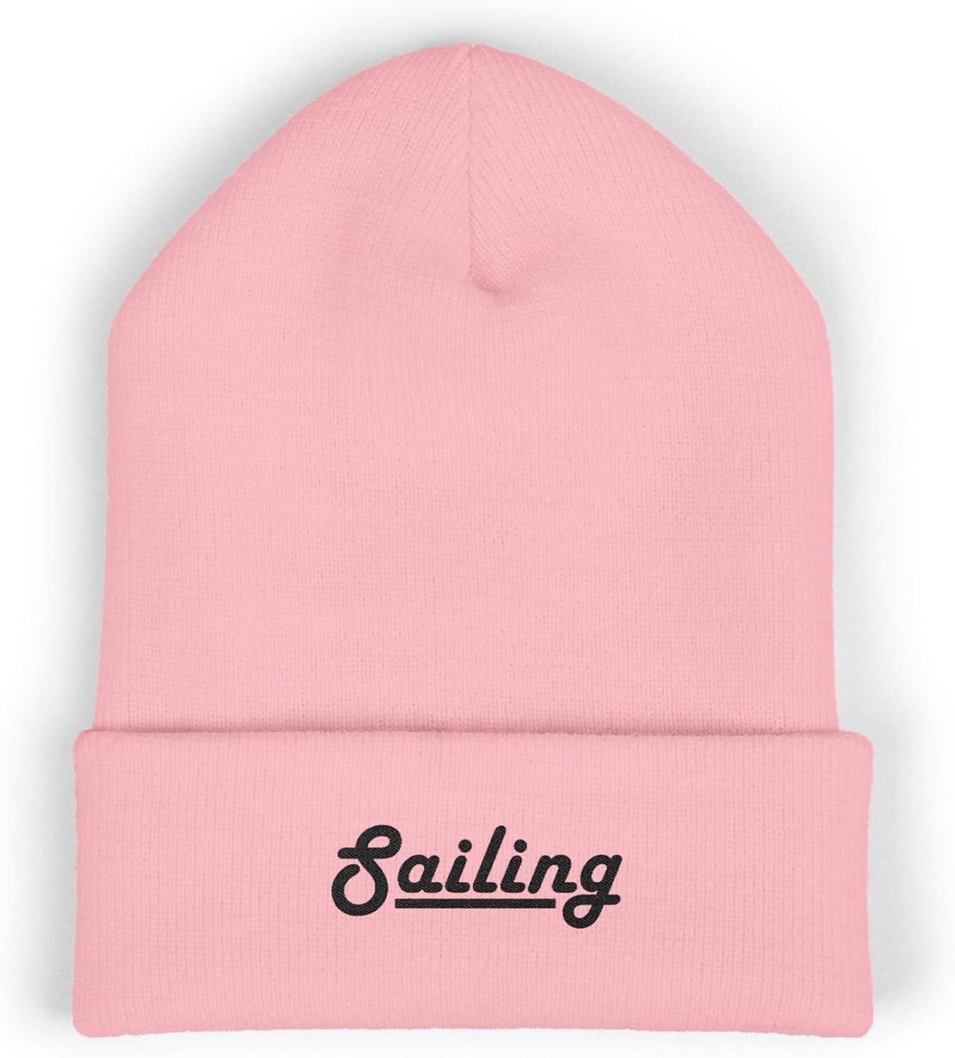 Premium Classic Cuffed Beanie Hat Gift with 'Sailing' Embroidery Message