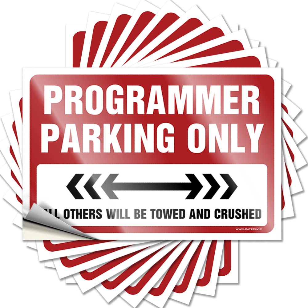 Programmer Parking Only Unique Bike DIY | Glitter Bumper Soft Area Removable Vinyl Sticker Decal(8X12CM)