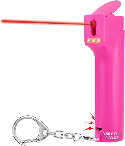 Miniatura 8 de Juego de alarma personal de autodefensa 3 en 1 para mujer, botella de gel de pimienta con sirena de 130 dB y luces estroboscópicas, tinte de marcado