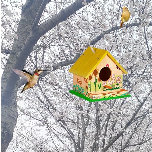 Image of Parakeet Nest Warm Box, Bird Breeding Box, Parrot Wood House Nesting Box, Parrotlets Budgie Mating Box, Aviary Cage Box for Lovebirds, Cockatiel, with Birds Stand Perch (6 Inch)