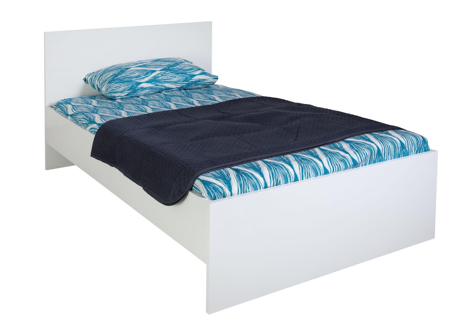 Composad | Letto Singolo della Linea ESPRESSO per Cameretta, Struttura per Materasso da 120x200 cm, Letto Bambini e Ragazzi, (LxAxP): 125,8x93,5x206,2 cm, Bianco Laccato