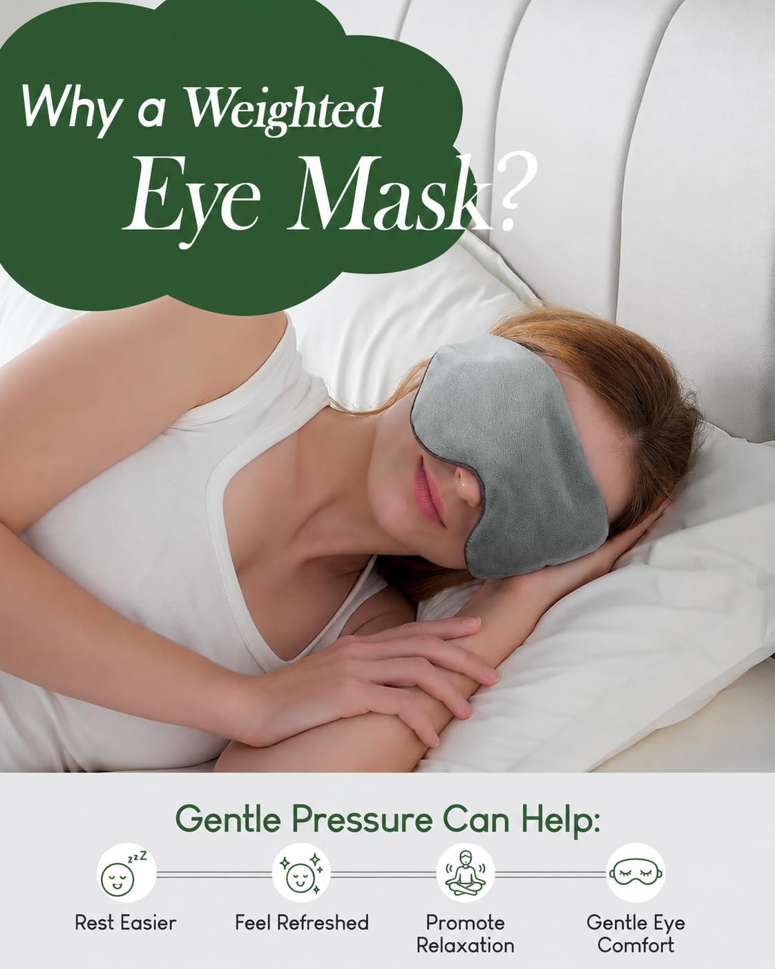 Sivio Weighted Eye Mask for Sleeping, Blackout Sleep Mask for Women & Men — Amazon image 3