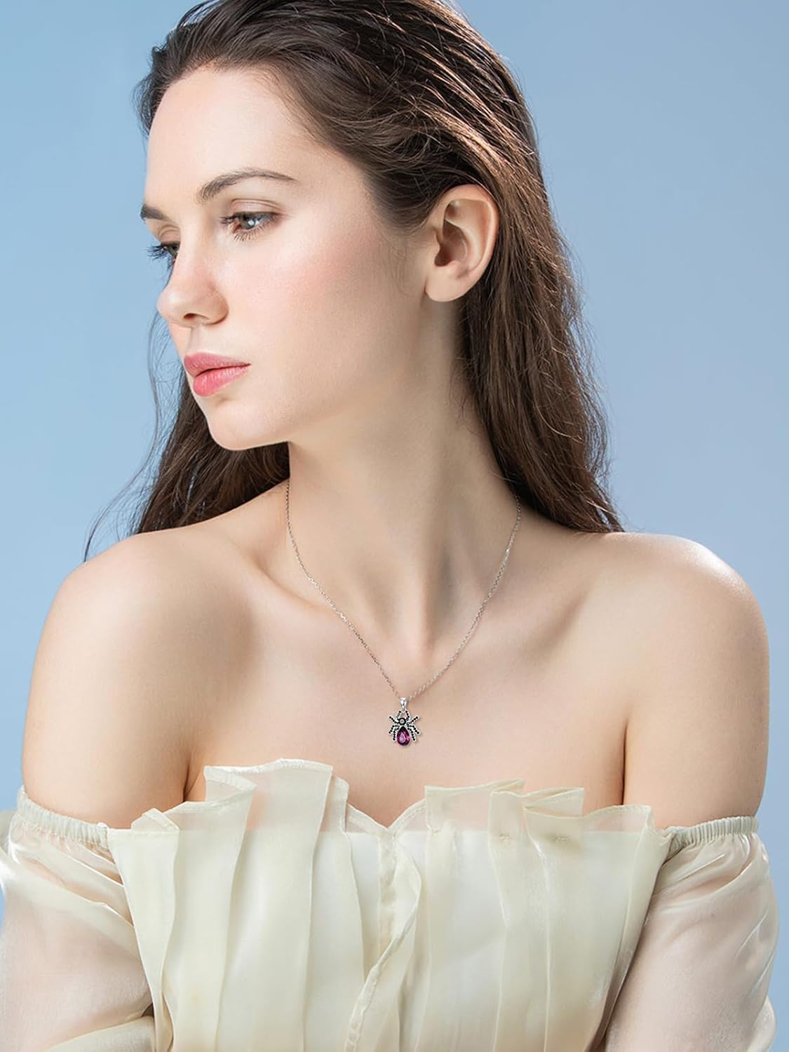 Dorunmo Christmas/Halloween Necklace 925 Sterling Silver Spider Pendant Christmas Tree Necklace Jewelry Gifts for Women Friend - Image 5