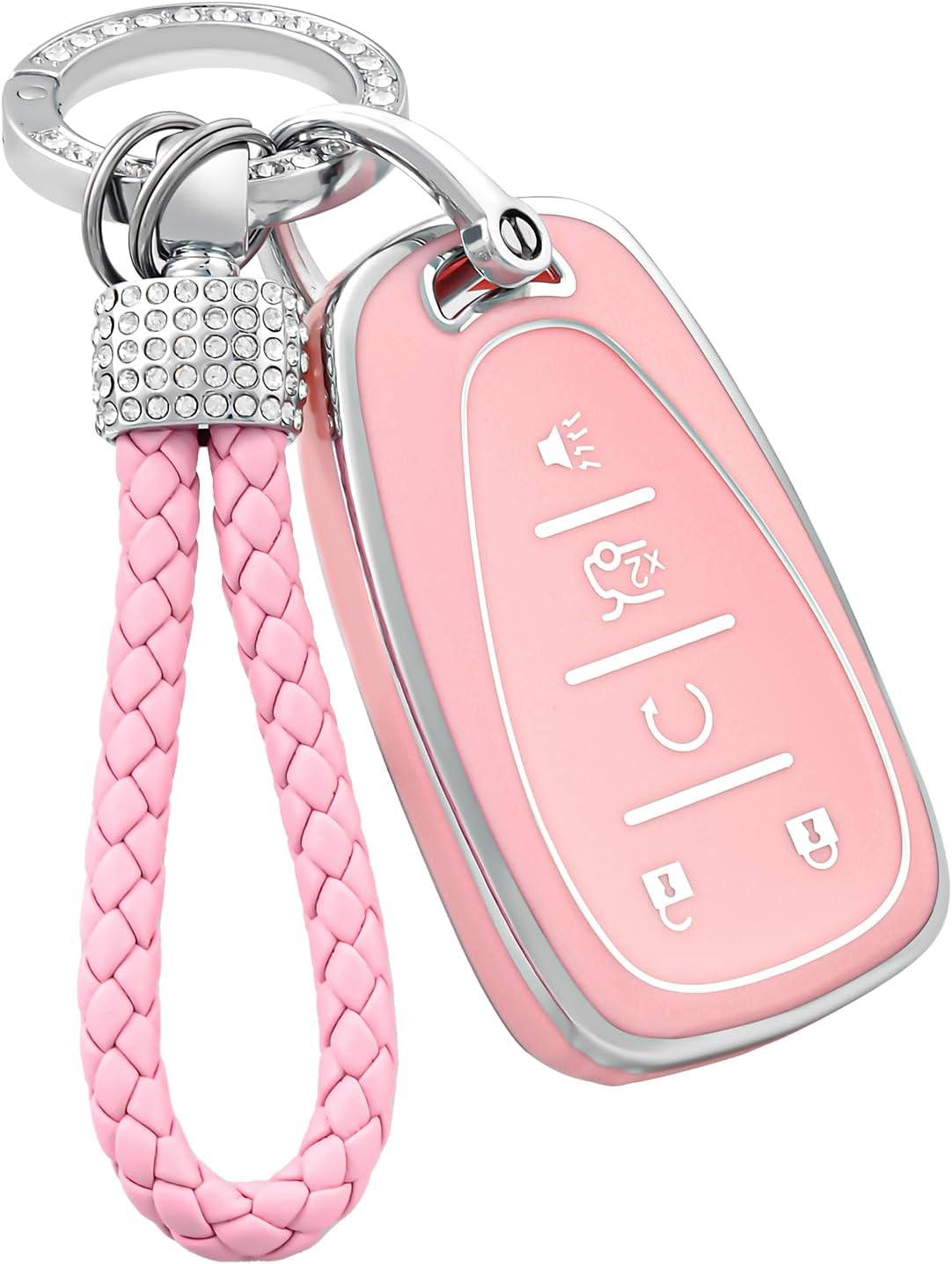 OFFCURVE Key Fob Cover with Keychain for Chevrolet Key Fob