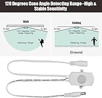 Vista 2 de 120 grados 2-360 segundos Rango de retardo ajustable 5A DC 5-24V Mini PIR Detector de sensor de movimiento infrarrojo LED tira interruptor