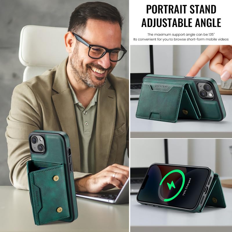 Funda cartera para iPhone 14 Plus ideal para viajar sin billetera 7