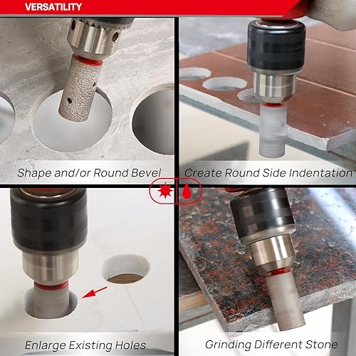 Miniatura 2 de DT-DIATOOL Broca de fresado de diamante 45 pulgadas (0.787 in) con vástago hexagonal para ampliar agujeros existentes de baldosas de porcelana,