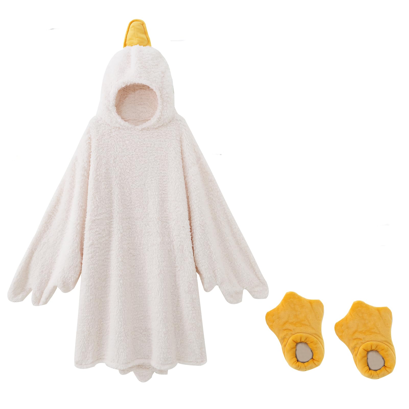 HULG Zabawna piżama z dużą białą gęsią, Boże Narodzenie, piżama na Halloween, damska męska piżama karnawałowa, świąteczna piżama, unisex jednoczęściowe śpioszki cosplay