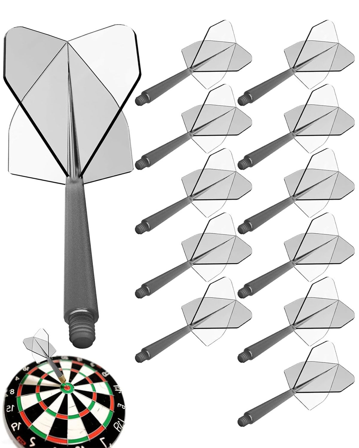 GAJUS 12 Pièces Ailettes De Fléchettes Avec Tiges Filetées 2BA - Kit Complet Pour Fléchettes Souples