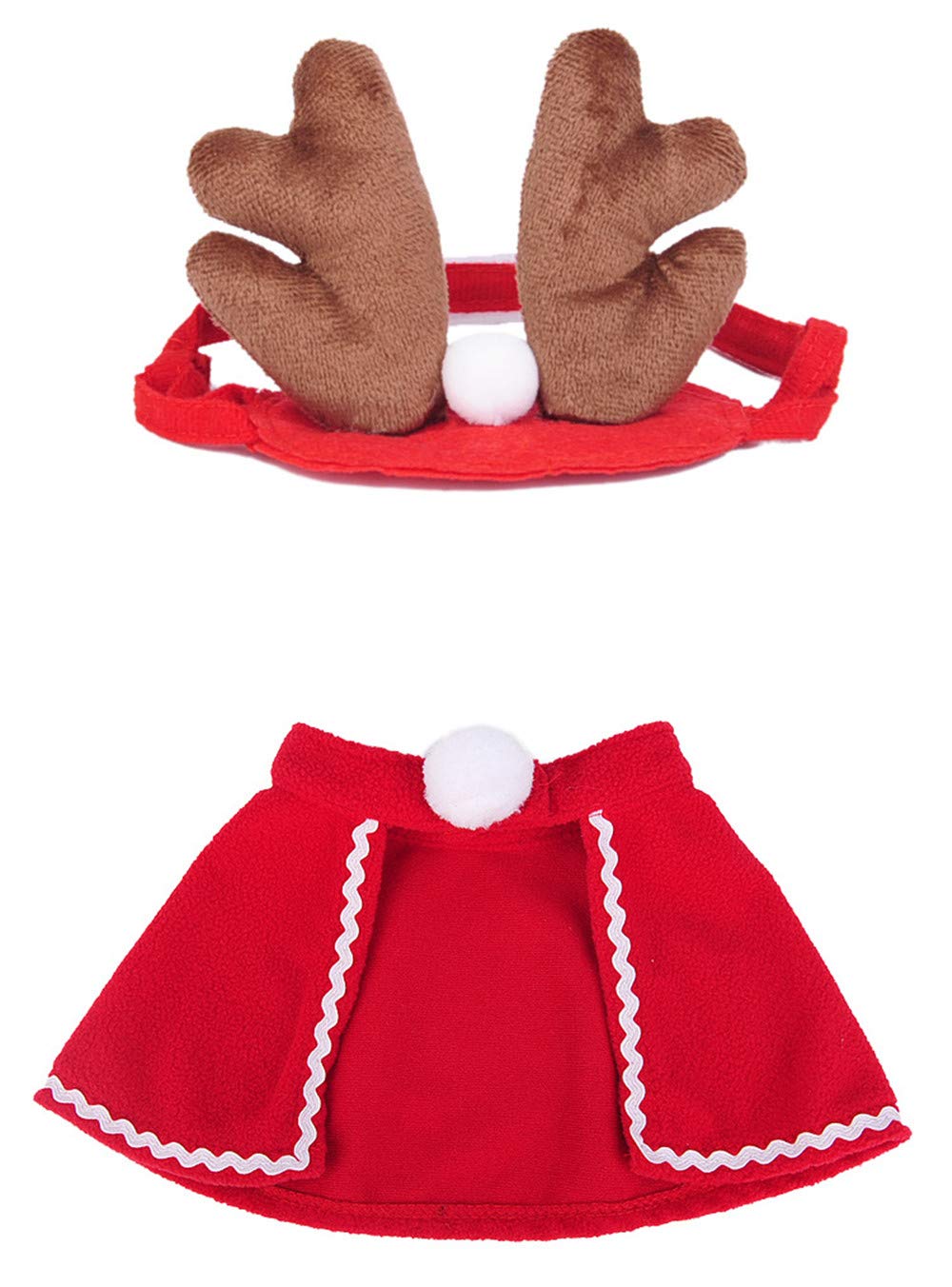 犬猫の服⭐️トナカイ&マント　セット服 クリスマス猫 犬 帽子マント カチューシャ Amazon | ペット服 クリスマス 4点セット 猫 犬 帽子 マフラー