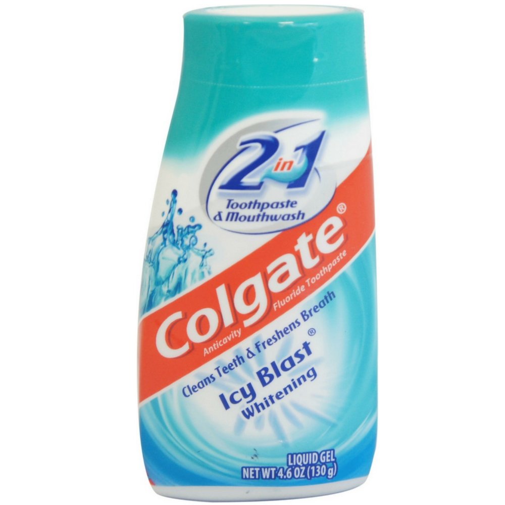 Colgate 2 in 1 Toothpaste & Mouthwash, Whitening Icy Blast - 4. 6 oz Pack of 2