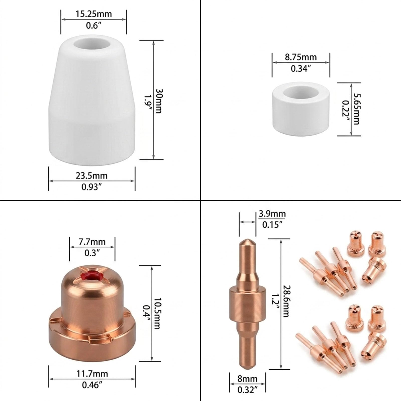 210 pz/set taglierina estesa elettrodo ugello tazza shunt per PT31 LG40 torce di taglio CUT40 / / CT312
