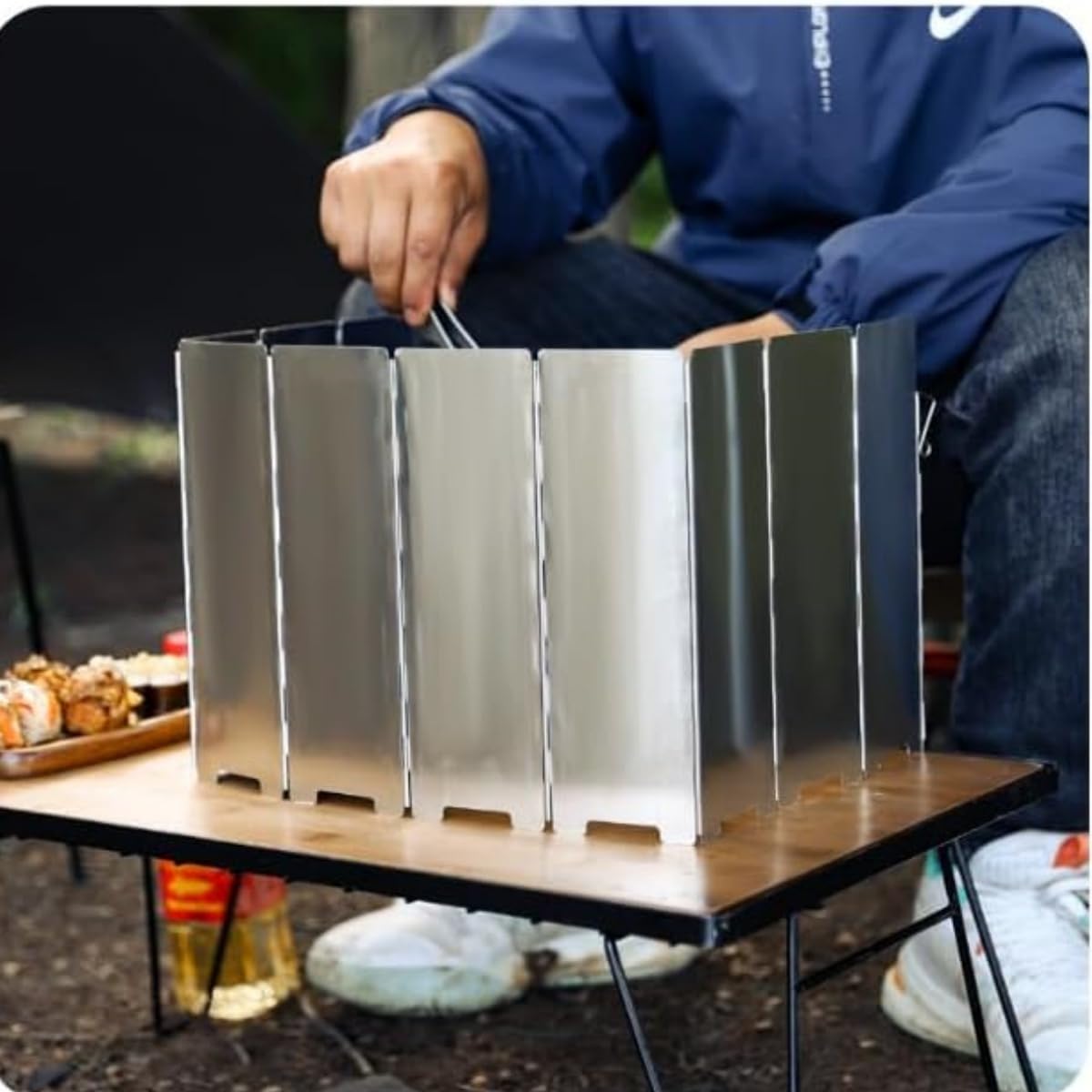 Paravento Pieghevole Per Fornello Da Campeggio - Anti-vento E Schizzi, Leggero E Portatile - Foto 8