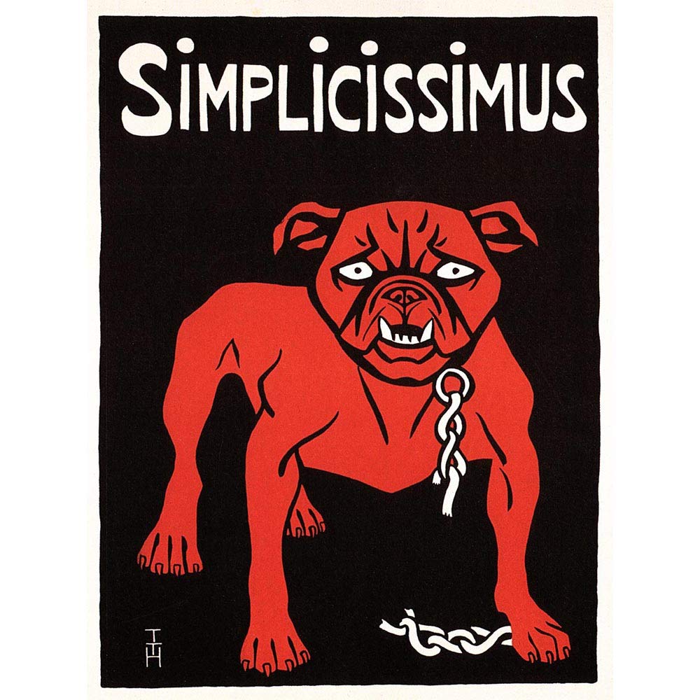 Wee Blue Coo Simplicissimus Magazine Satire Germany Dog Vintage Advertising Art Print Poster Wall Decor 12X16 Inch