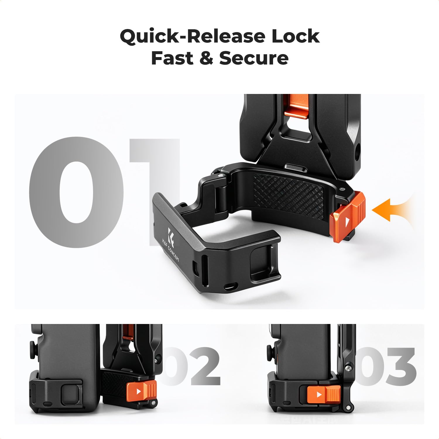 K&F CONCEPT PP63 Magnetyczna ramka rozszerzająca do DJI Osmo Pocket 4P/4/3, klatka ochronna ze stopu aluminium z konstrukcją szybkiego zwalniania, zimna stopka i mocowanie śrubowe 1/4 do akcesoriów do