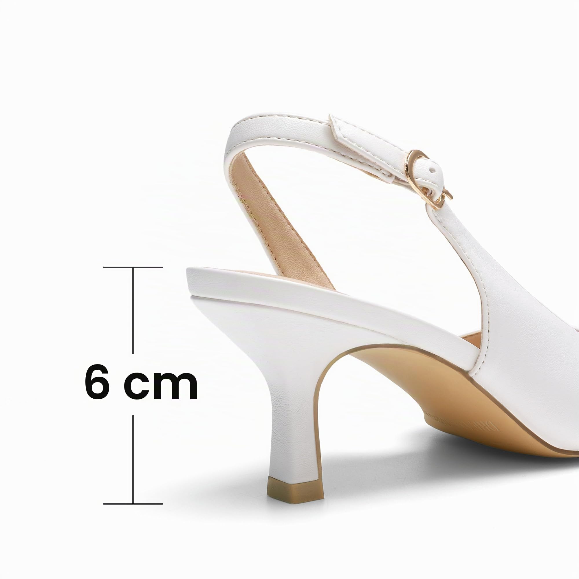 DREAM PAIRS Escarpins Femme à Talon Kitten Bas, Chaussures Slingback à Bout Pointu pour Travail, Fête et Mariage