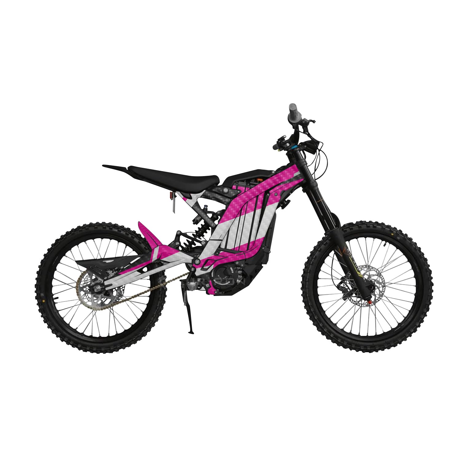 Carbon Fiber Surron Light Bee Graphics Kit Wrap - Magenta Tear - Sur-Ron Skin - Premium 3M Vinyl Protective Wrap Decal Cover - Easy to Apply | Crafted in The USA by MightySkins