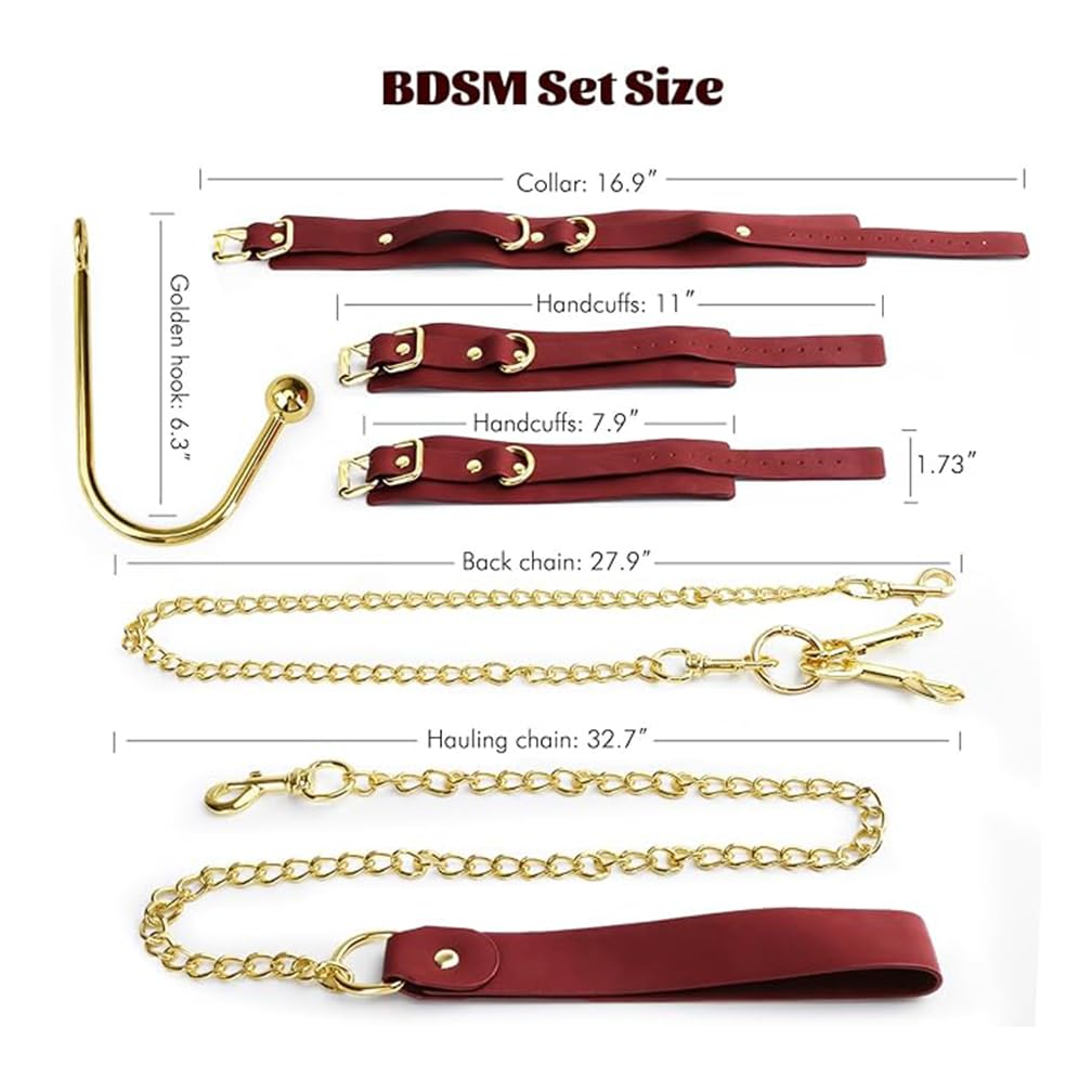 1pc Ceinture réglable en cuir rouge avec crochet en métal