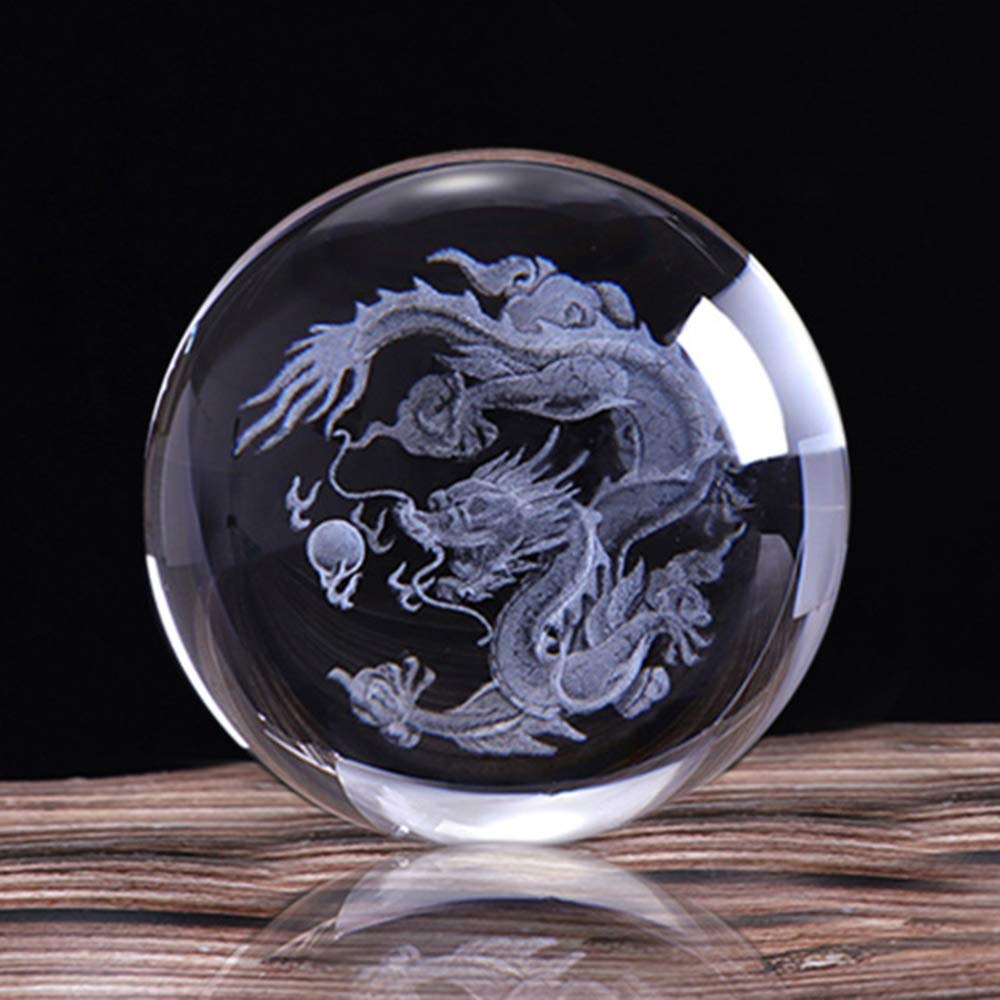 60mm Crystal Glass Laser Engraved 3D Model Office Ornament Home Decor Gift