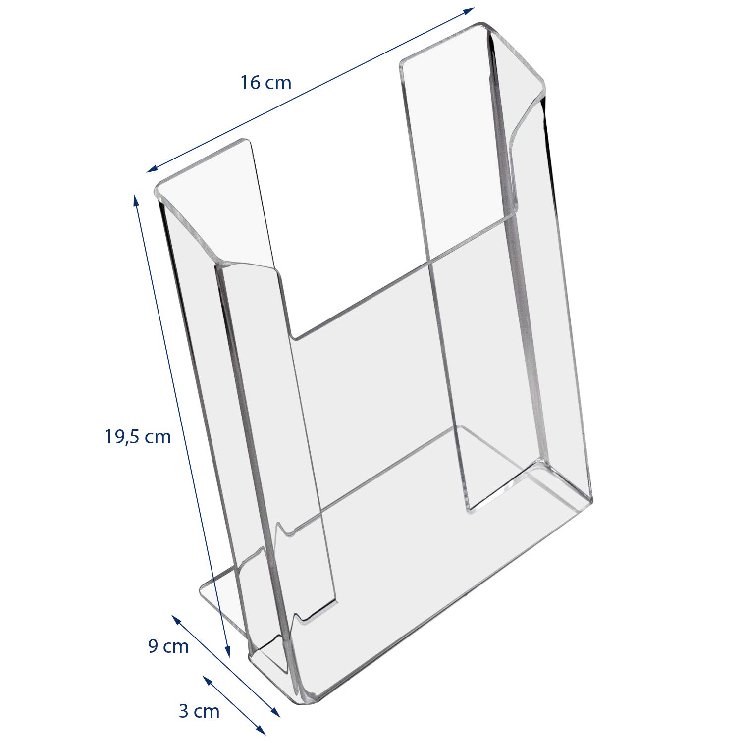 HMF 46961 Soporte para Folletos de Acrílico | 10 Piezas | DIN A5 Vertical | Transparente