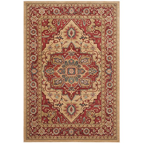Safavieh Persischer Traditioneller Teppich, MAH698, Gewebter Polypropylen, Rot / Natürlich, 160 x 230 cm – Bild 5