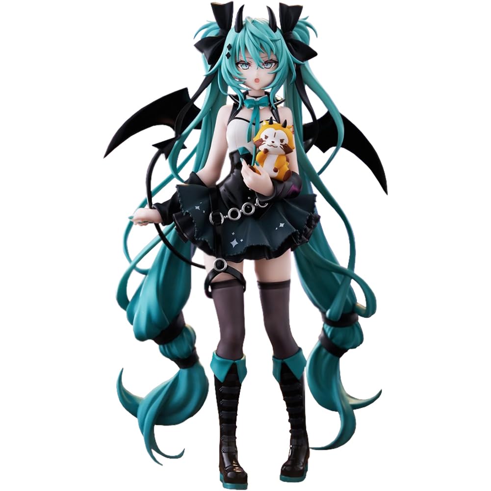 Miku Figurine Anime Miku - Modèle 18 cm - En PVC - Statue d'action Miku's - Petit diable avec petit raton laveur - Position debout - Décoration de bureau - Objets de collection - Cadeau