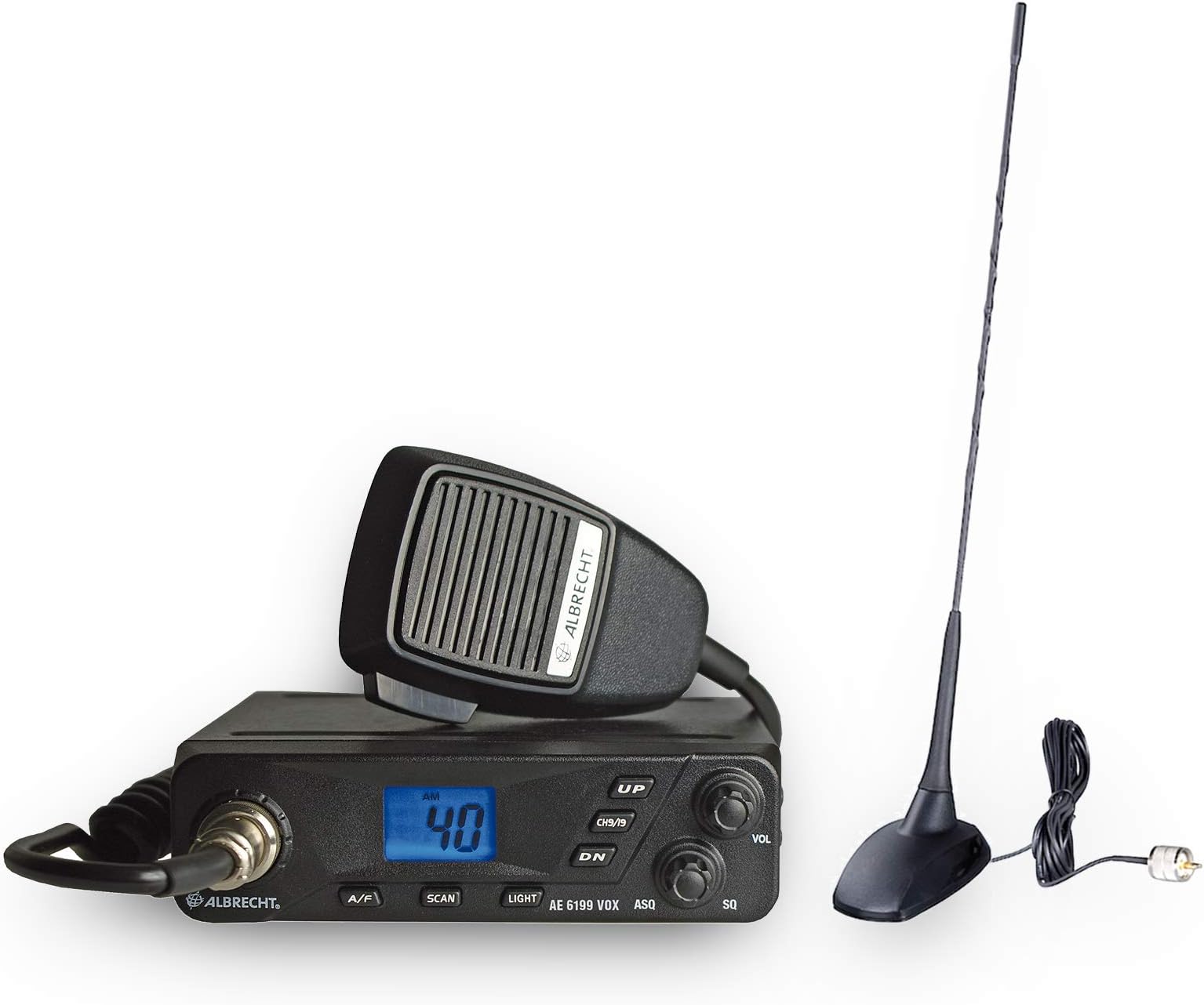 Antenne CB Albrecht ML145 Avec Aimant - 27-28.5MHz Portée 15km - Voiture