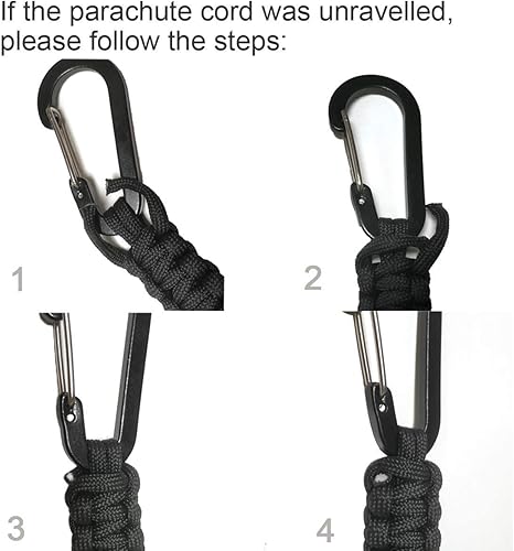 Miniatura 9 de EOTW Llavero con mosquetón, pequeño mosquetón con llavero de paracaídas, clip de aluminio, anillo D para campamento, senderismo, pesca o como