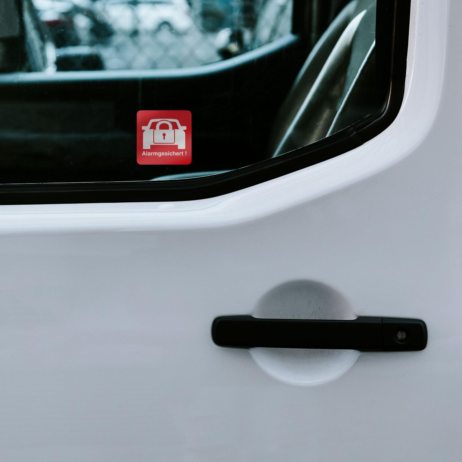 iSecur Autocollant Alarme Active 30x30 mm Rouge Blanc Anti-intrusion