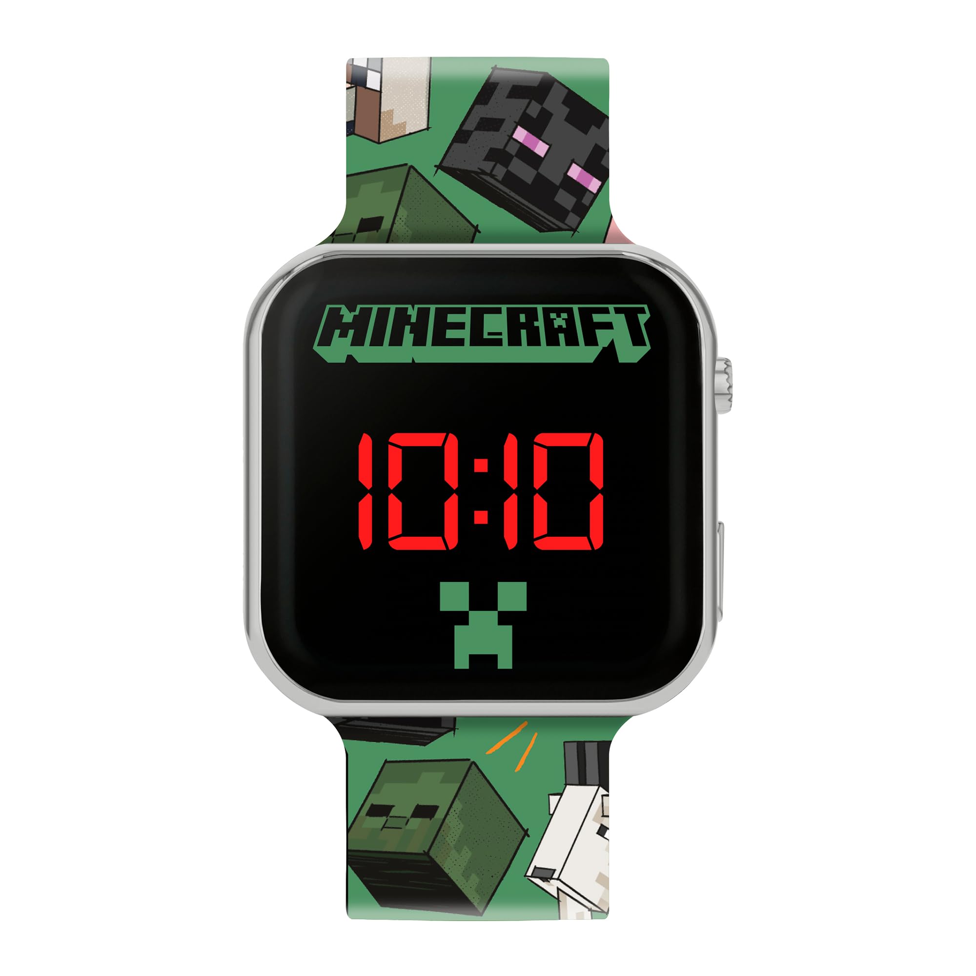 Minecraft Reloj LED con correa impresa verde MIN4230