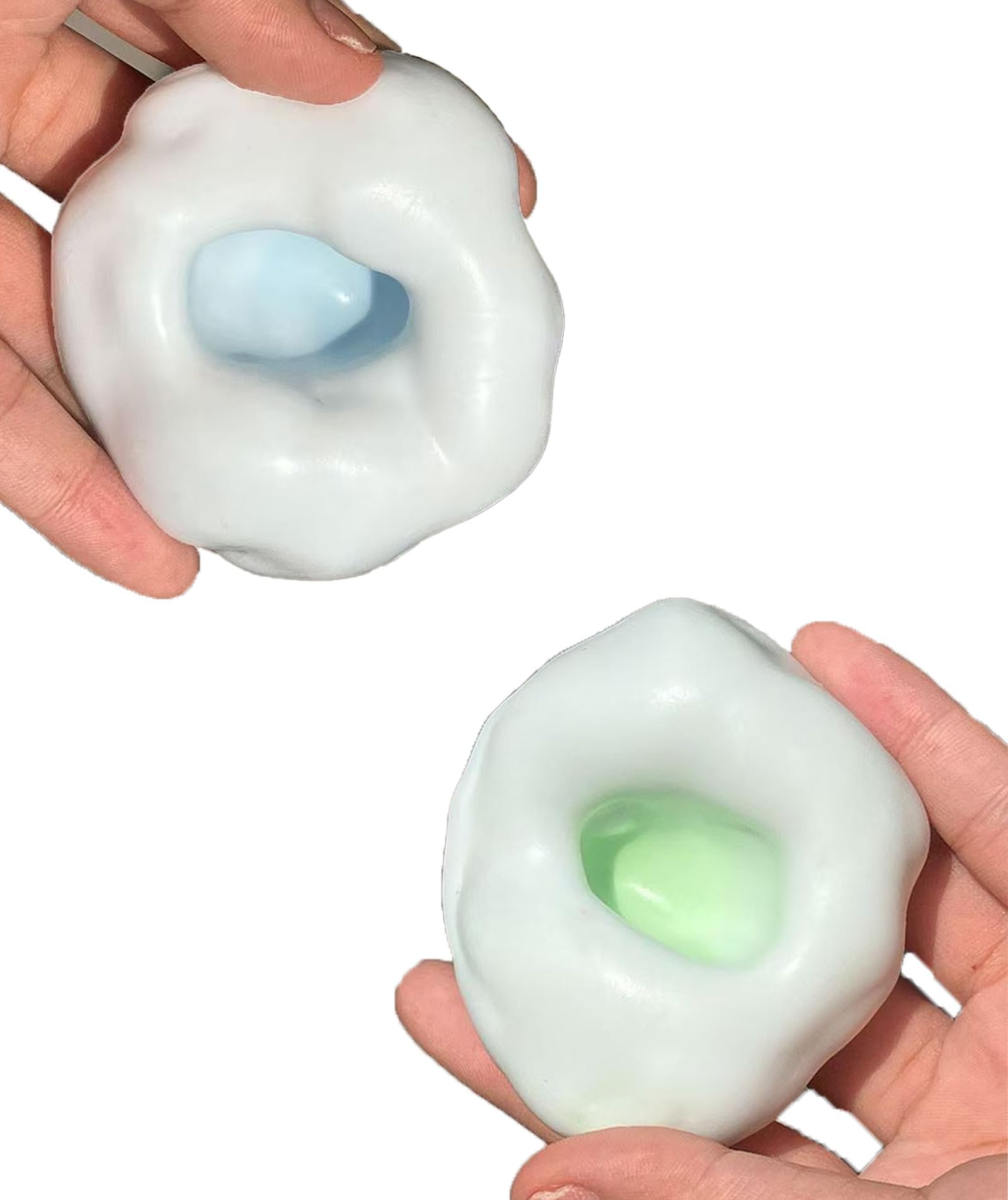 2pcs Taba Squishy Toy,Squishy Toy Set with Air Pump, Fun Stress Relief Squishy Toy for Office, School, Home, Purple and Green Taba Squishies with Squishy Ball (2pcs (B))-image-38