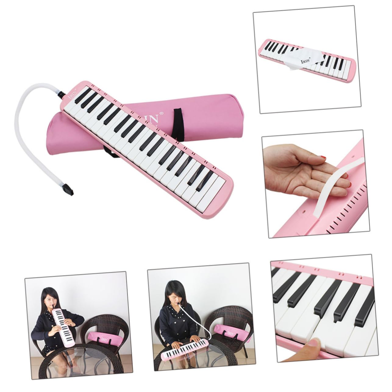 Toyvian Pianola Tasti senza Batterie con Custodia Inclusa per Riporre e Trasportare Strumento Musicale Melodica Leggero per Suonare in Mano o Sul Tavolo