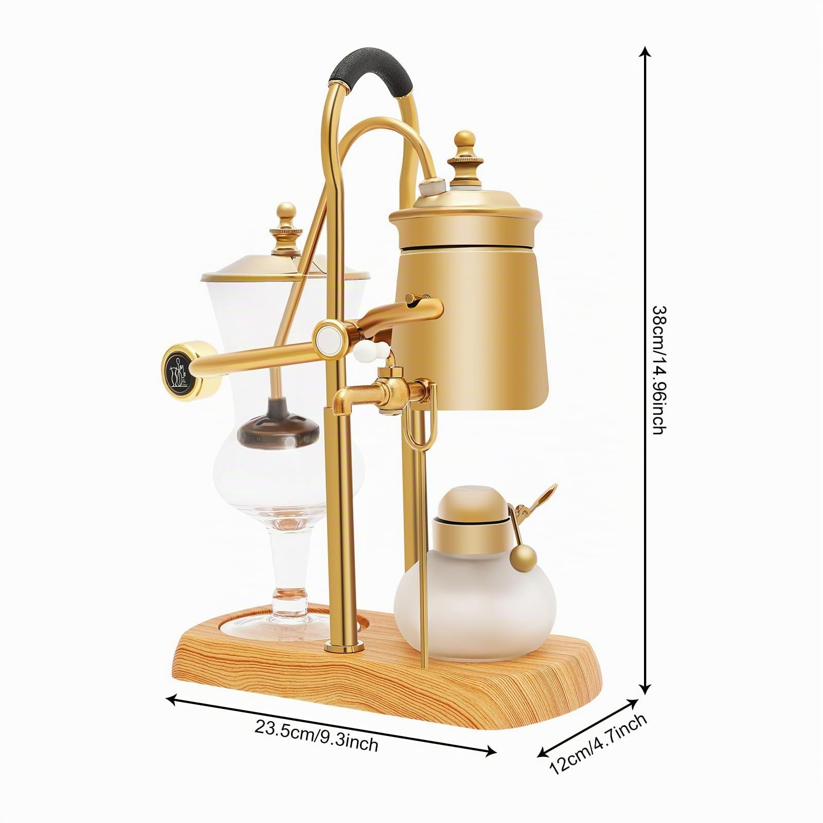 Siphon belge - Machine à café - Siphon - Machine à café sous vide - Or - 4 à 5 portions