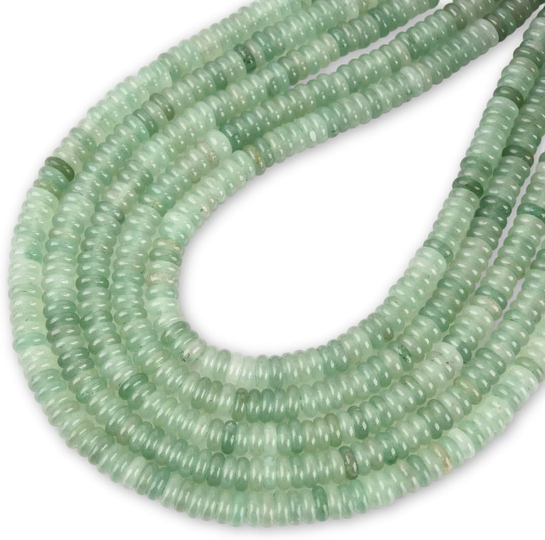 155pcs 6x2mm Natural Green Aventurine Disk Rondelle Spacer Semi Precious Gemstone Loose Stone Beads for Jewelry Making 15 Inch - Image 4