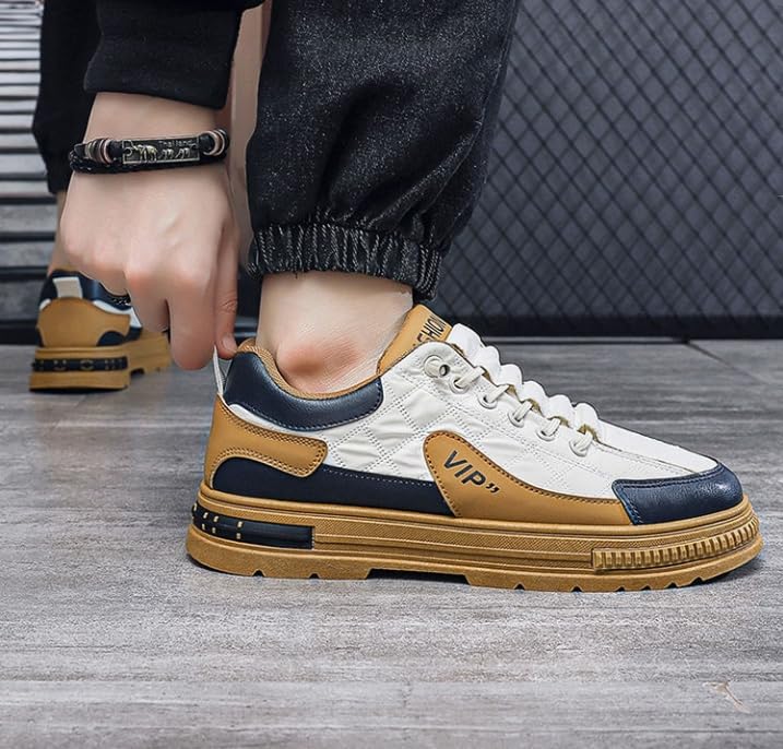 Men's Style Slip-on Shoes,Comfortable and Casual Thick Bottom Lace-up Sneakers,Suitable for Outdoor Activities3