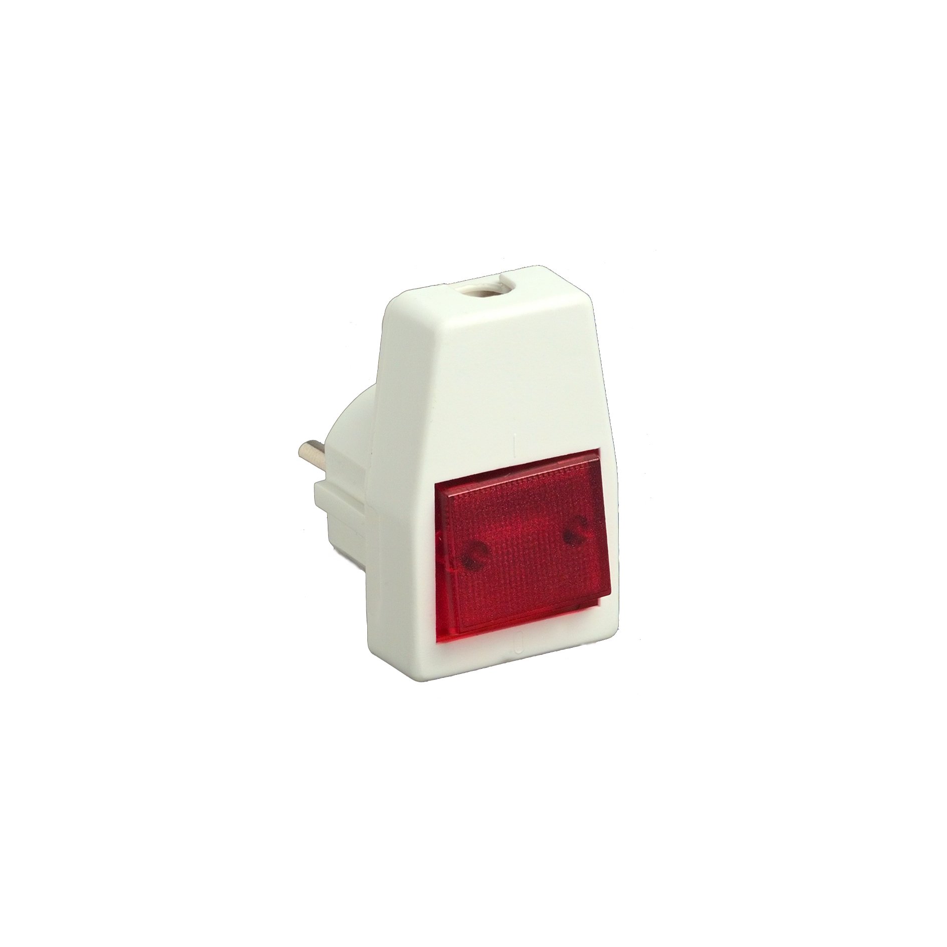 WEITERE Unitec Schuko-Stecker 44084L, PVC mit Ausschalter, beleuchtet, weiß