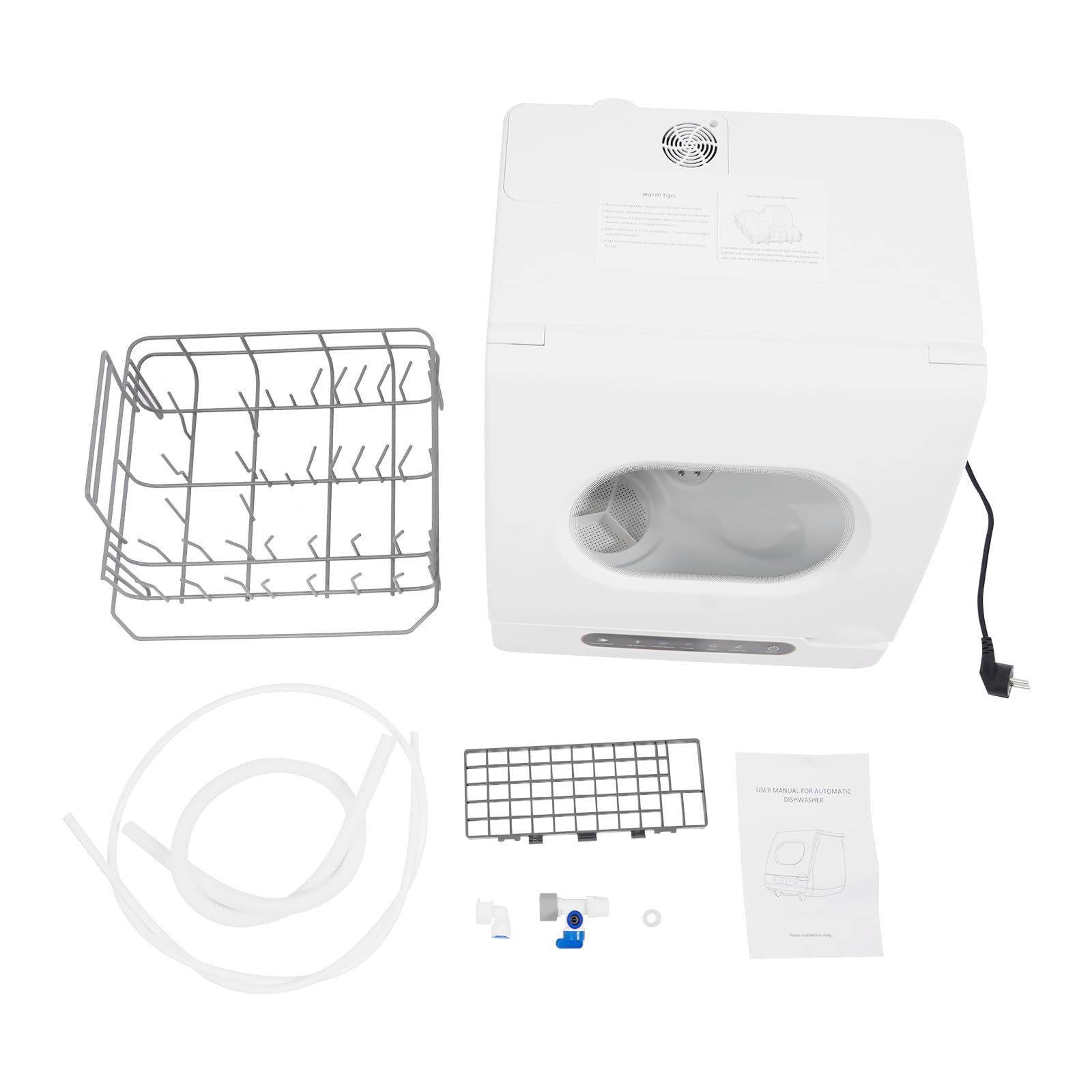Mini Lave-Vaisselle Portable 5 Programmes 5L 800W Faible Niveau Sonore Désinfection Lave-Vaisselle De Comptoir Compact