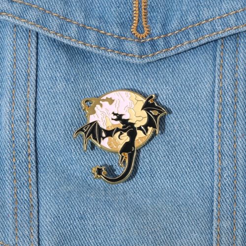Image of Fantasy Novel Fourth Wing Metal brooch, Set of 2, Dragon Rider Pendant, Women Men Couple Backpack jacket shirt Accessories (2pcs dragon brooch)