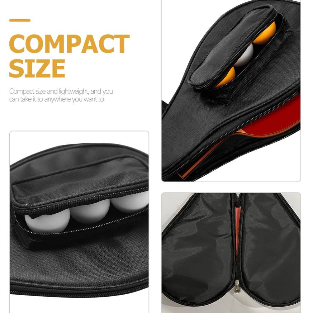 BESPORTBLE Borsa Porta Racchetta da Ping Pong Nera per Viaggio | Oxford Cloth, Mini Design Leggero, Protegge la Racchetta, Organizzazione Pratica per Spostamenti