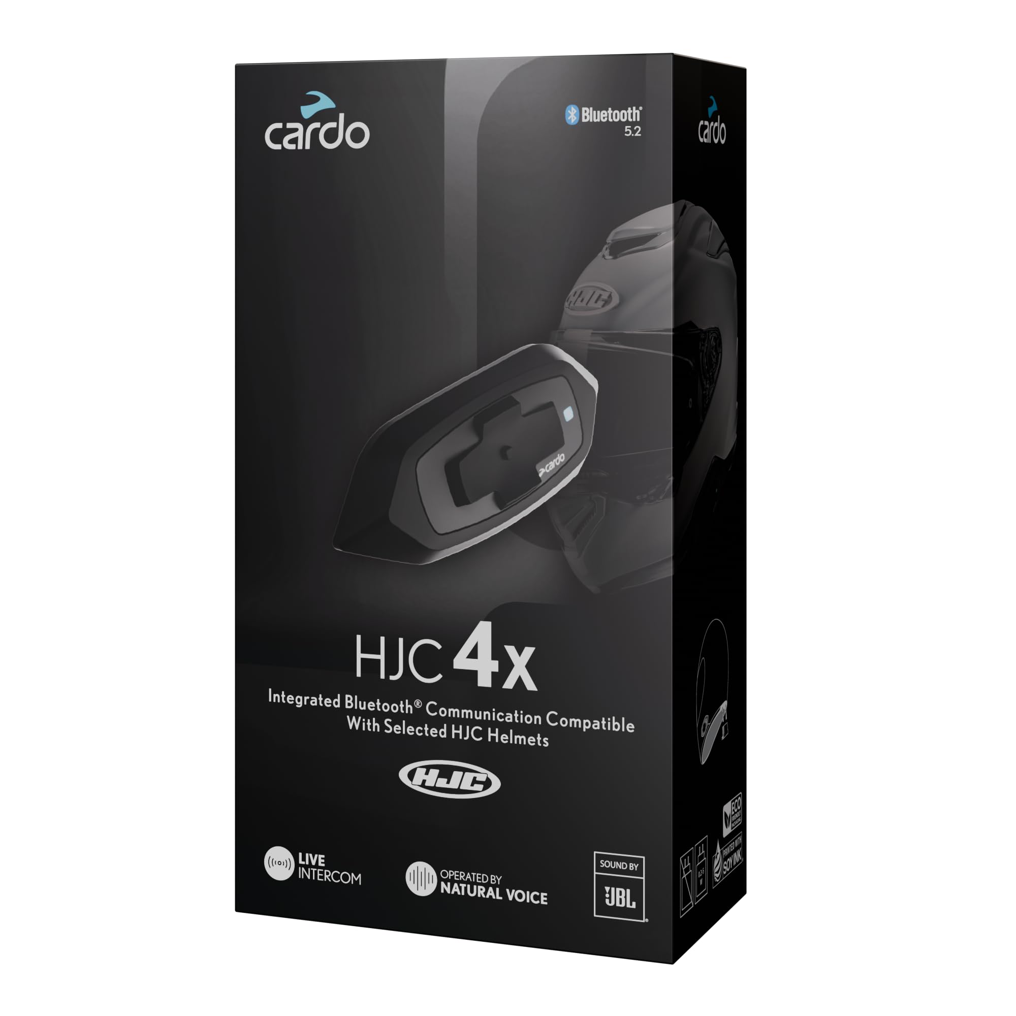 Cardo HJC-4X X – doskonała łączność Bluetooth® z potężnym dźwiękiem JBL. Powiązane kaski HJC: RPHA (31,60,71,71c,91,91c), i(71, 91), f(31,71,71c)