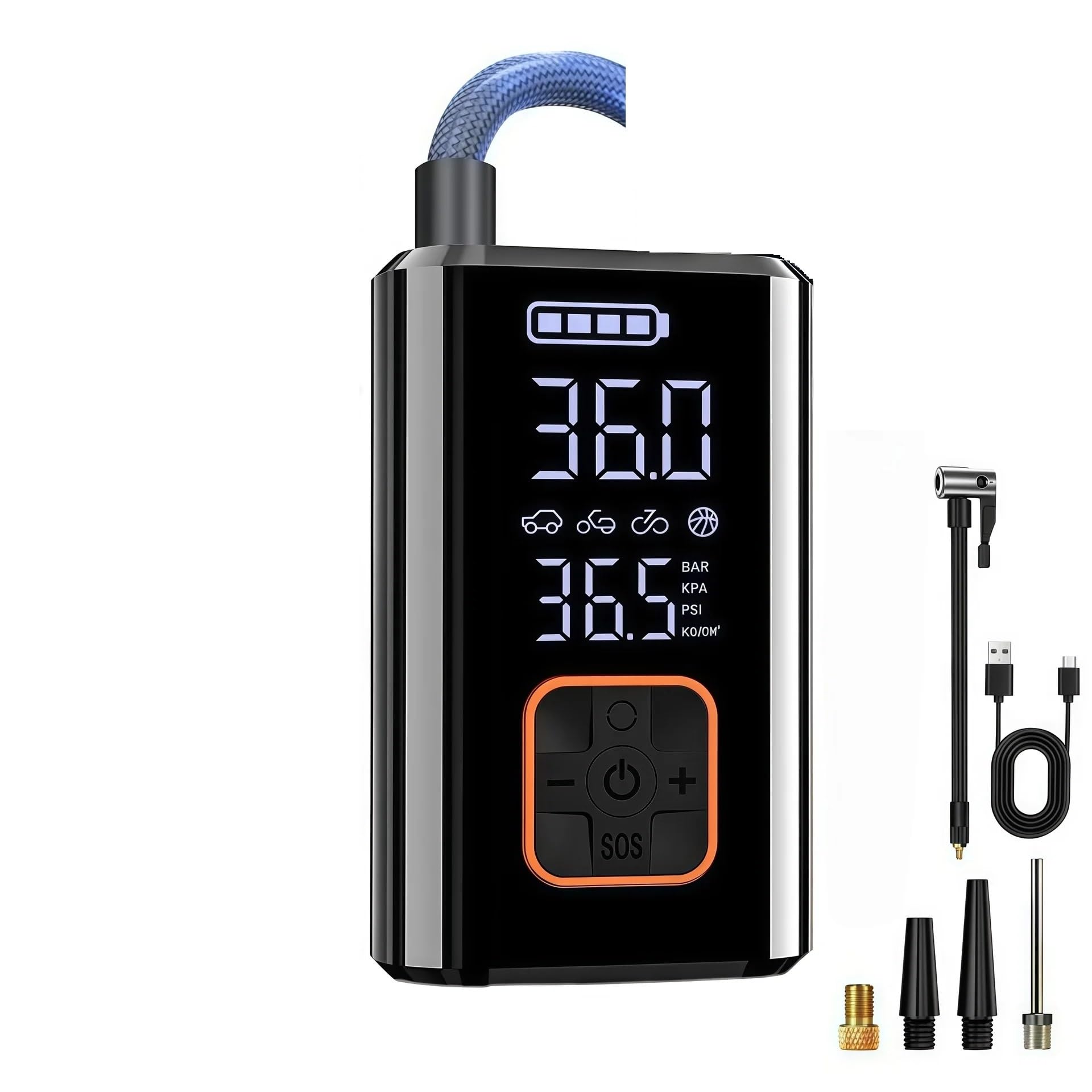 Gonfiatore per Pneumatici per Pompa d'Aria per Auto | Gonfiatore multifunzione wireless elettrico portatile Per bici fuoristrada berlina SUV