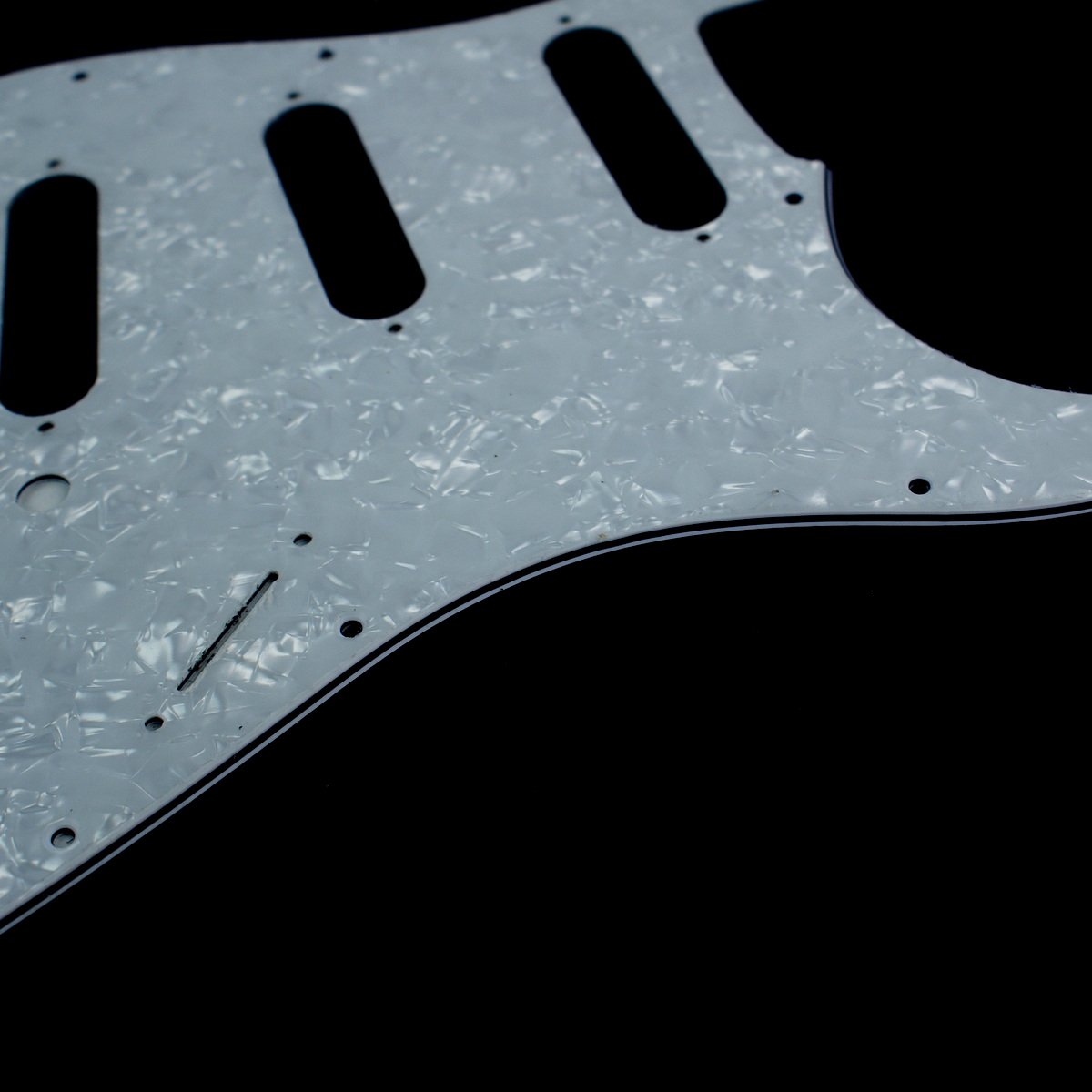 (G01)4ply Custom Guitar Pickguard Fits Strat, White Pearl